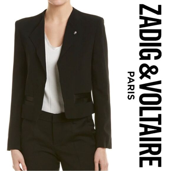 ZADIG & VOLTAIRE Vola Spi Tux Crop Jacket-FF2 - Picture 1 of 12